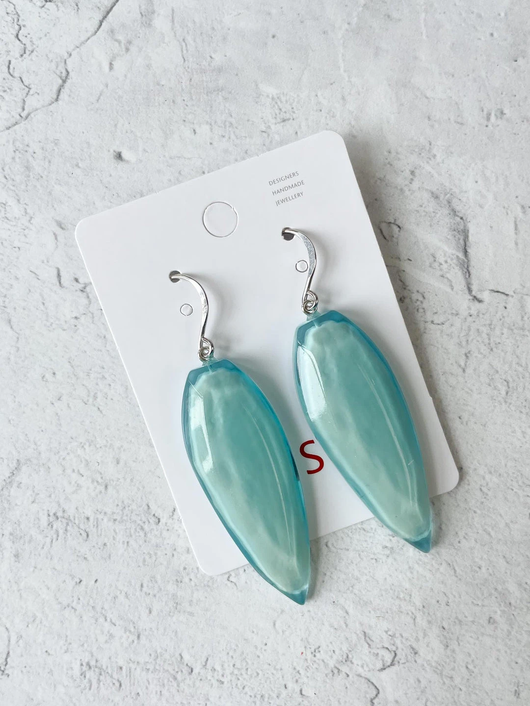 Zsiska Playa Wire Drop Earrings, Aqua 3 Zsiska Playa Wire Drop Earrings, Aqua