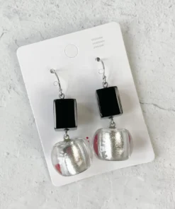 Zsiska Zsiska Precious Mix Shape Wire Drop Earrings, Silver