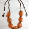 Zsiska Rhea 7 Bead Adjustable Necklace, Orange 1 Zsiska Rhea 7 Bead Adjustable Necklace, Orange