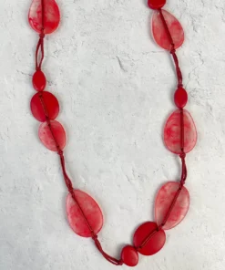 Zsiska Sabaai 14 Bead Necklace, Red