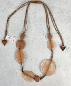 Zsiska Zsiska Sabaai 8 Bead Necklace, Camel