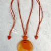 Zsiska Sabaai Round Pendant Necklace, Orange Zsiska