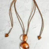 Zsiska Luxus Small 2 Bead Pendant Necklace, Copper 1 Zsiska Luxus Small 2 Bead Pendant Necklace, Copper