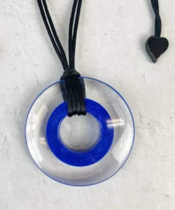 Zsiska Vida Round Pendant Necklace, Blue