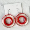 Zsiska Vida Wire Drop Earrings, Red