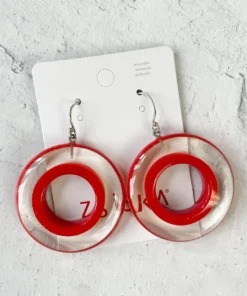 Zsiska Vida Wire Drop Earrings, Red
