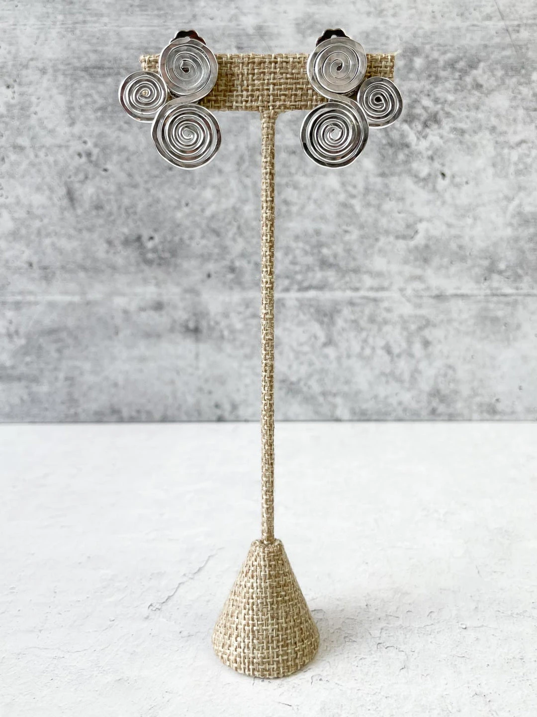 OC Jewelry Swirls Clip On Earrings, Silver